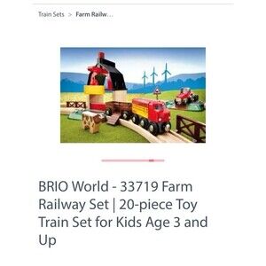 BRIO Farm Railway Set 20 Piece Interactive Train Set Kids Age 3+  #33719